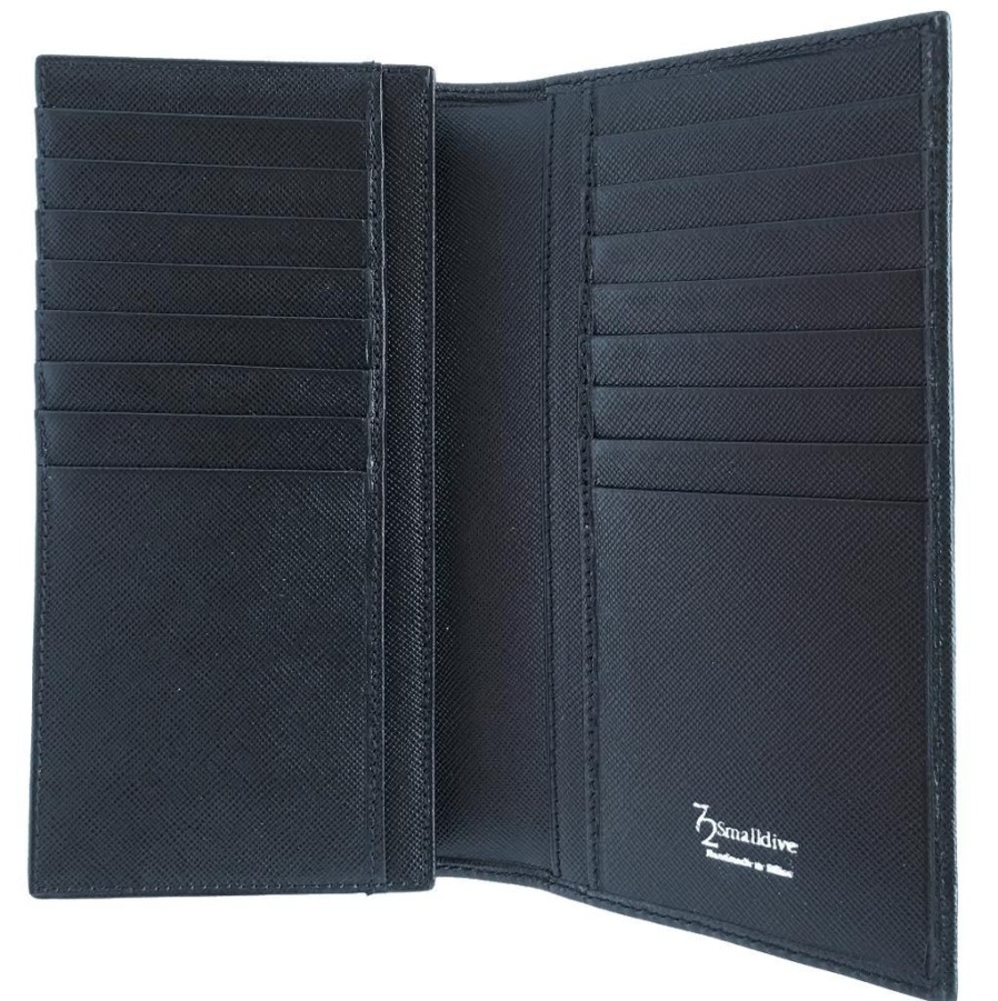 Wallets 72 Smalldive Travel Wallets | 72 Smalldive Saffiano Leather Travel Wallet Black