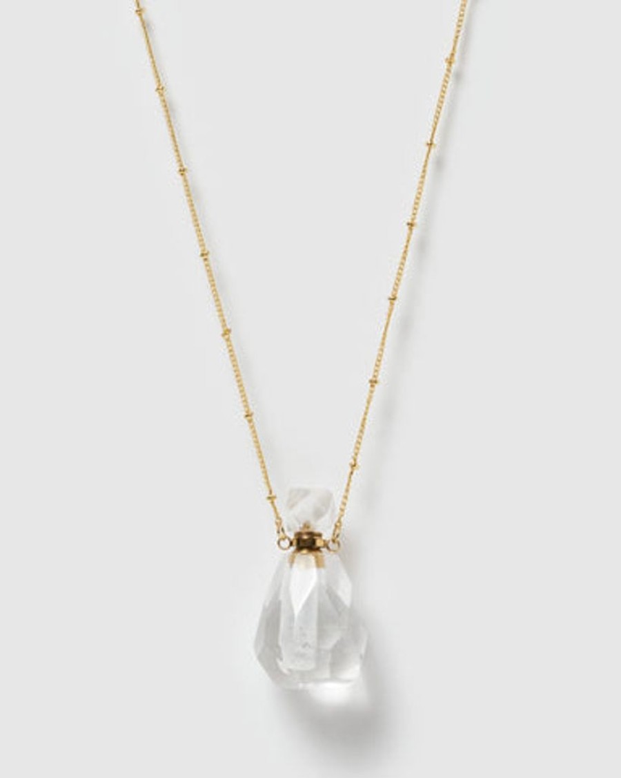 Jewellery Miz Casa & Co Necklaces | Miz Casa & Co Fantasy Pendant Perfume Bottle Necklace Clear Quartz Gold