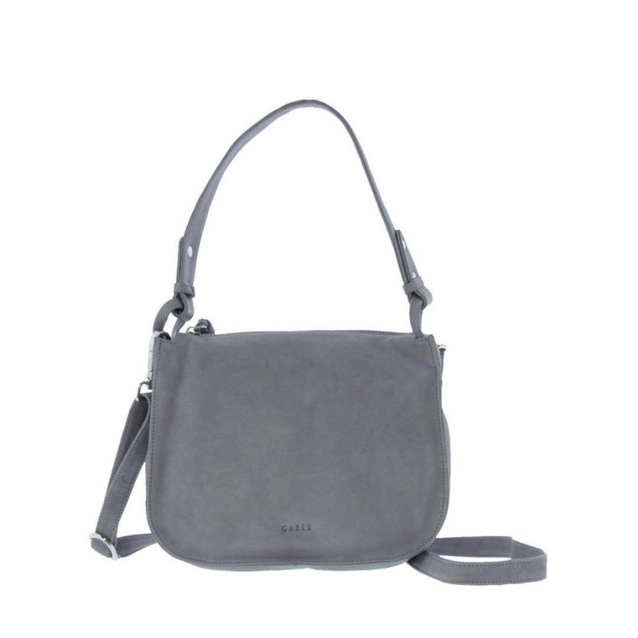 Handbags Gabee | Gabee Leather Perry Crossbody Shoulder Bag Grey